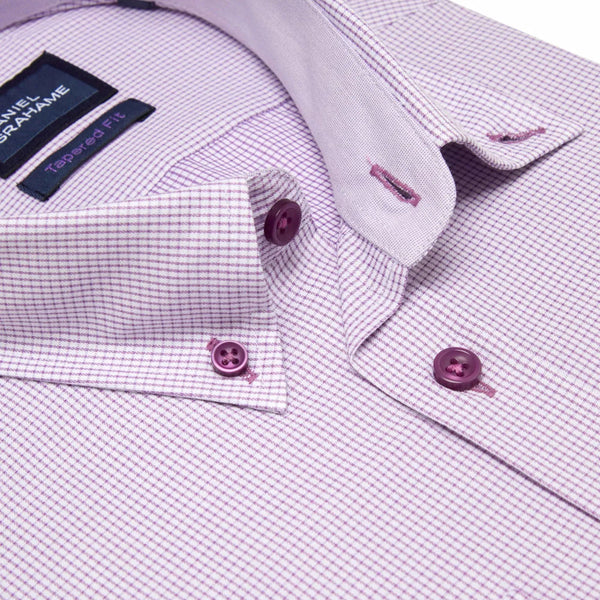 Daniel Grahame Pink Fine check LS Shirt. | cwmenswear Daniel Grahame Pink Fine check LS Shirt. | cwmenswear