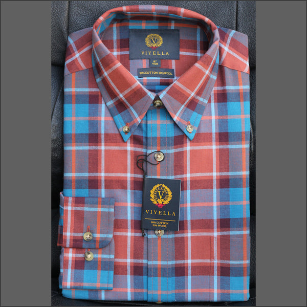 Royal Stewart Tartan Cotton and Wool Blend Button-Down Shirt by Viyell