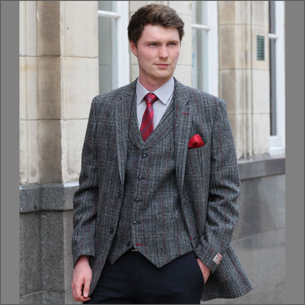 Grey harris hot sale tweed waistcoat