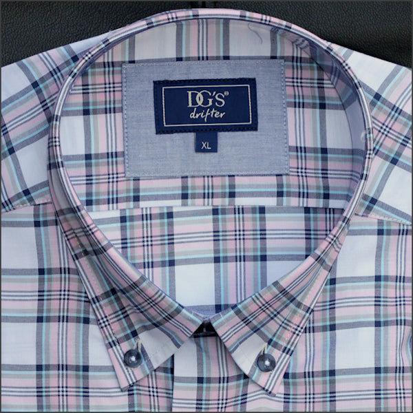 Dg's Navy & Pink Pattern SS Shirt^