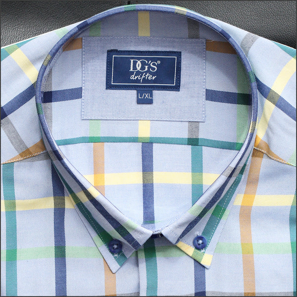 Dg's Blue with Yellow & Navy Check SS Shirt=