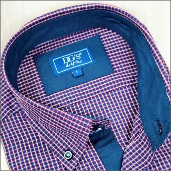 Dg's Wine Check Short Sleeve Shirt=