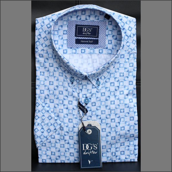 Dg's Blue  Check Short sleeve Shirt=