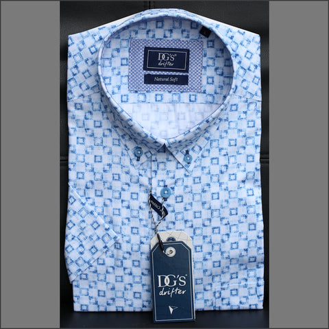 Dg's Blue  Check Short sleeve Shirt=