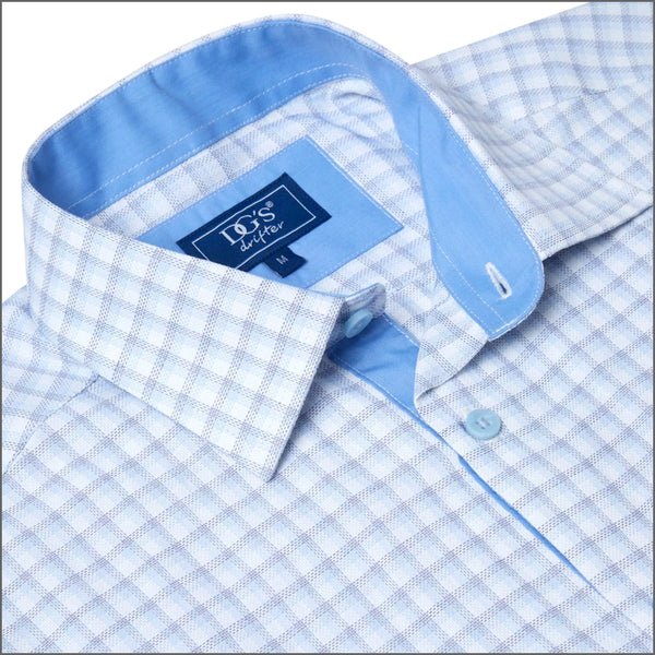 Dg's Sky Blue Multi Check SS Shirt*