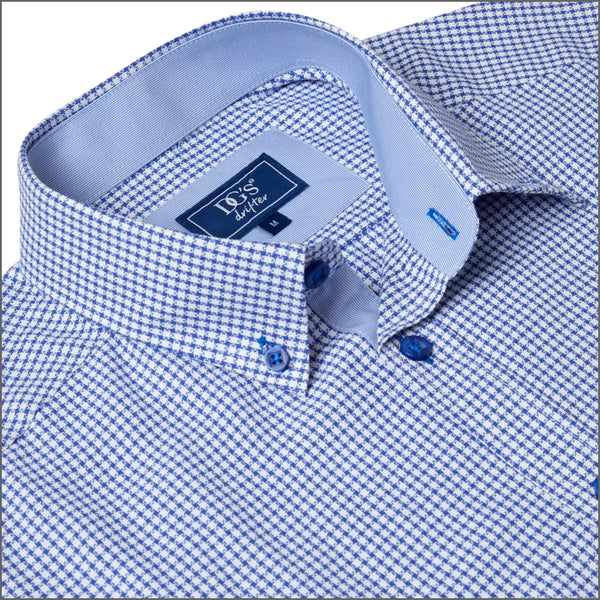 Dg's Mid Blue Check Short sleeve Shirt=