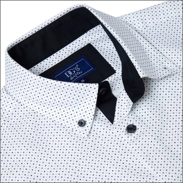 Dg's White With Black Dots Short sleeve Shirt=