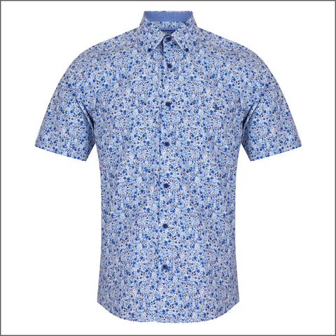 Dg's Blue & White Pattern Shirt SS**