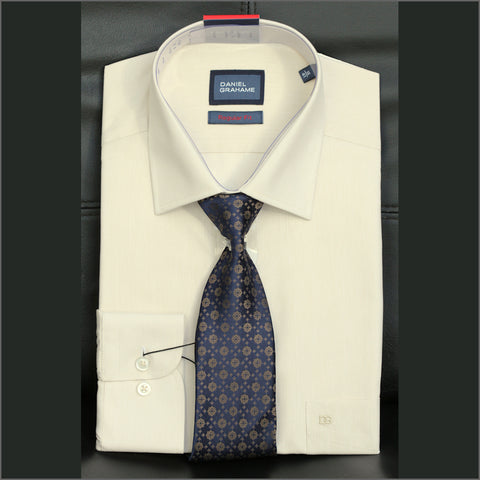 Daniel Graham Gordon LS Beige Pattern Shirtª.
