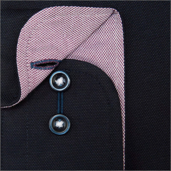 Daniel Grahame Ivano Tapered Fit Navy Woven LS Shirt=