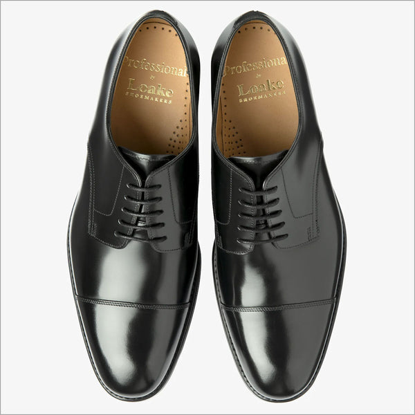 Loake 305 Black Leather Calf Toe Cap Size 7.5 & 8.5 Onlyª