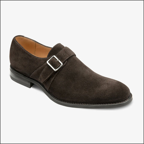Loake 357 premium Dark Brown Suede Monk Shoe=