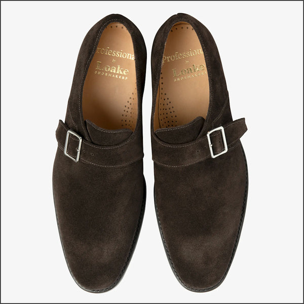 Loake 357 premium Dark Brown Suede Monk Shoeª