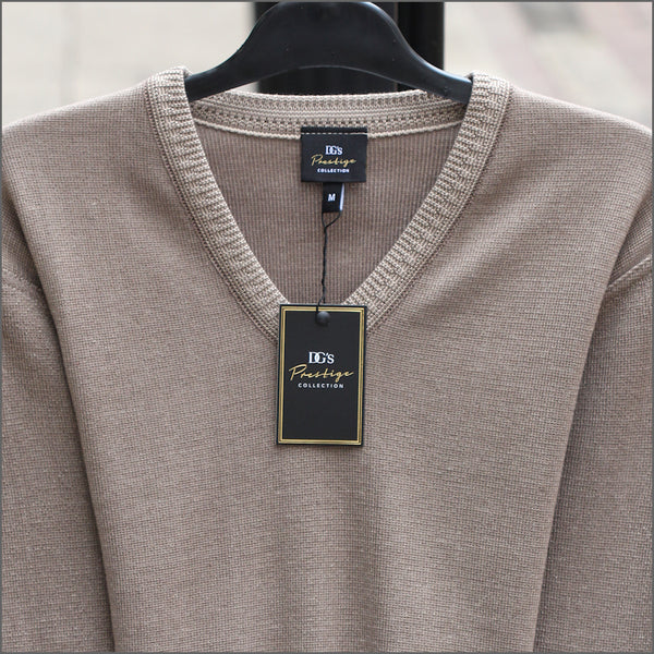 Prestige Beige Wool Blend Vee Neckº