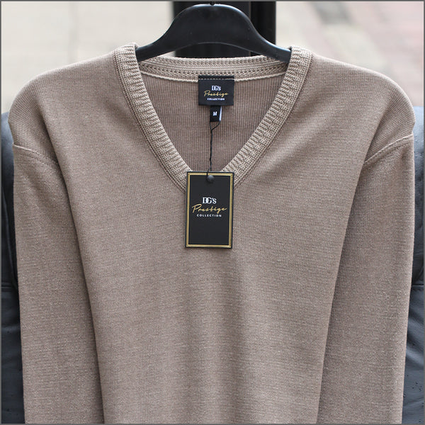 Prestige Beige Wool Blend Vee Neckº