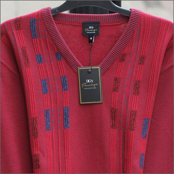 Prestige Deep Red Wool Blend Vee Neckº