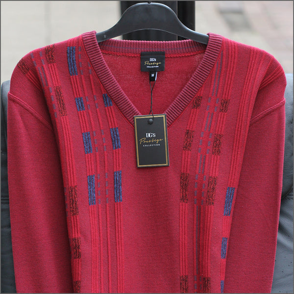 Prestige Deep Red Wool Blend Vee Neckº