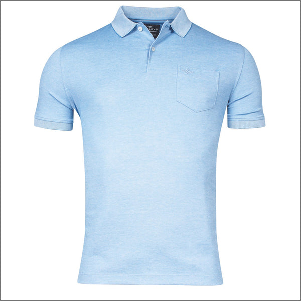 Baileys Sky Blue Cotton Blend Polo Top^