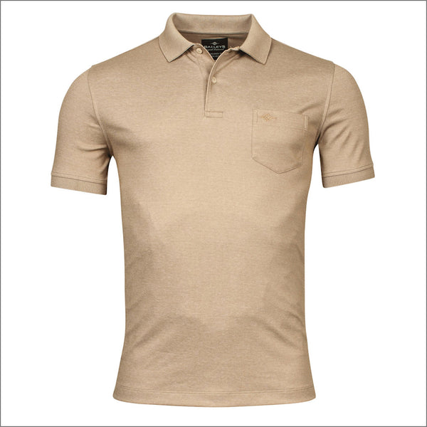 Baileys Beige Cotton Blend Polo Top^
