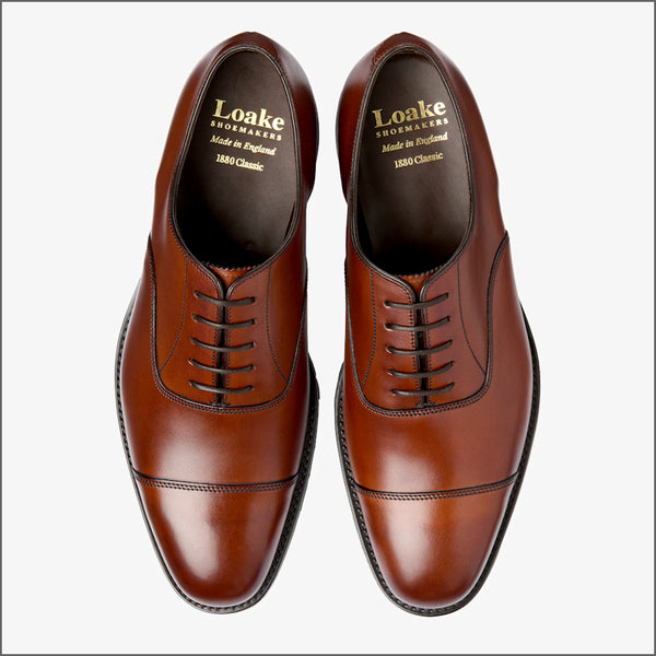 Loake Aldwych Mahogany Calf Oxford Rubber Sole G Fitª