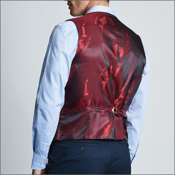 Brook Taverner Tailored Fit Ayr Navy Check Harris Tweed® Waistcoat*