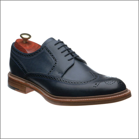 Barker Bailey Navy Hand Painted Derby Wingtip Brogue Size 9 Onlyº