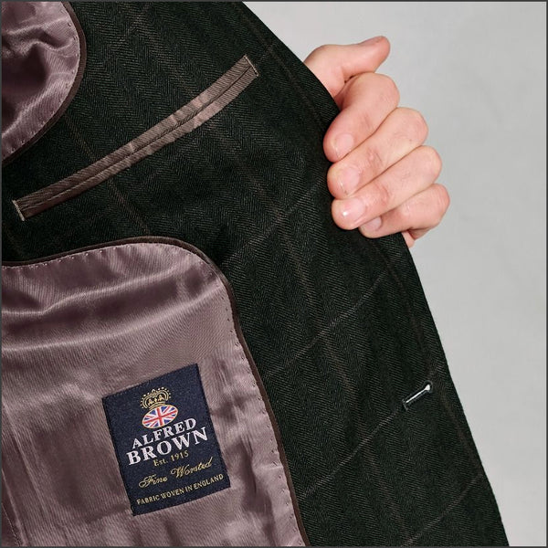 Brook Taverner Bale Olive Check Wool Linen Jacket*