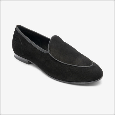Loake Belgrave Black Calf Suede~