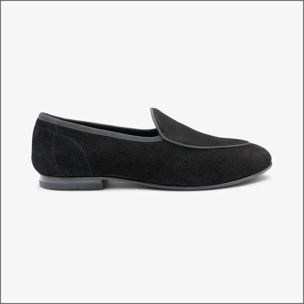 Loake Belgrave Black Calf Suede~