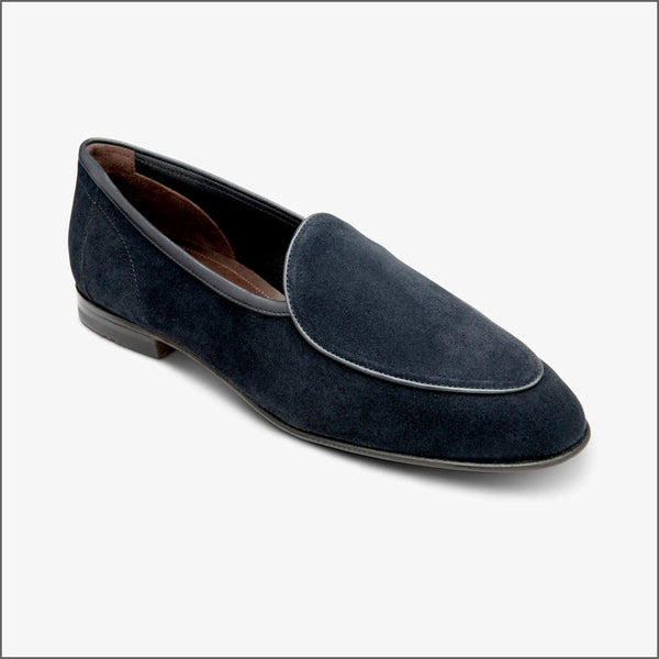 Loake Belgrave Navy Calf Suede~