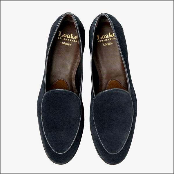 Loake Belgrave Navy Calf Suede~