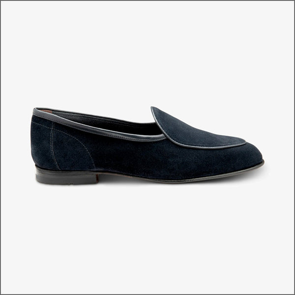Loake Belgrave Navy Calf Suede~