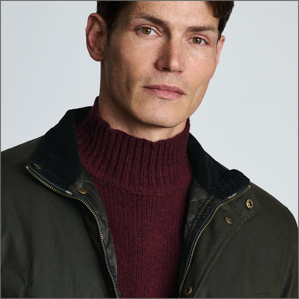 Brook Taverner Berkley Dark Olive Padded Waxed Cotton Jacket*