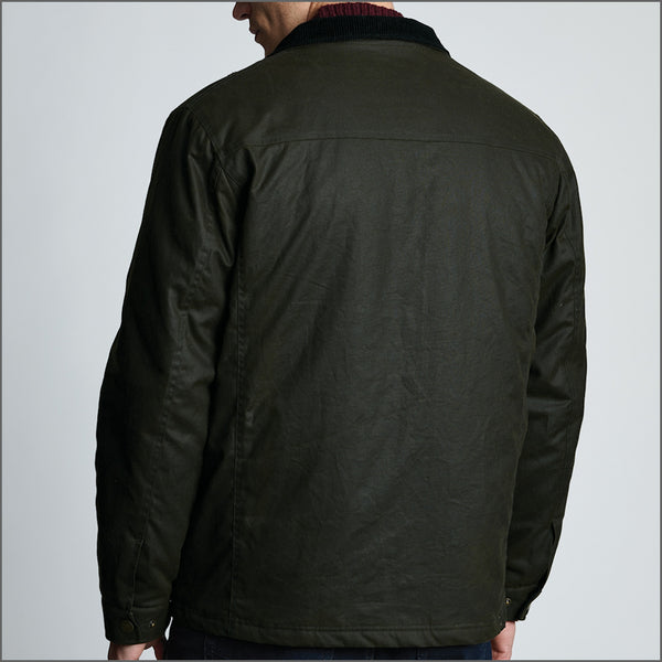Brook Taverner Berkley Dark Olive Padded Waxed Cotton Jacket*