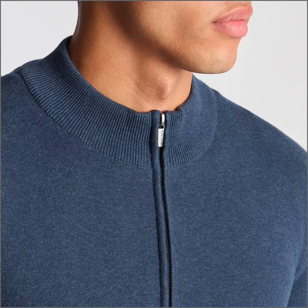 Remus Uomo Blue Long Sleeve Half Zip Sweater~