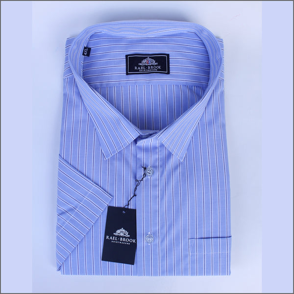 Rael Brook Blue & White Stripe Short sleeve Shirt.