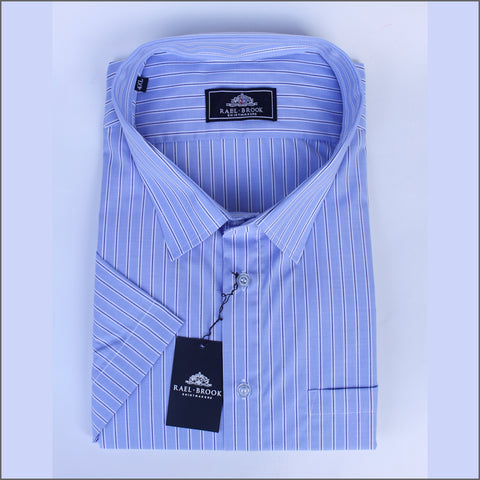 Rael Brook Blue & White Stripe Short sleeve Shirt.