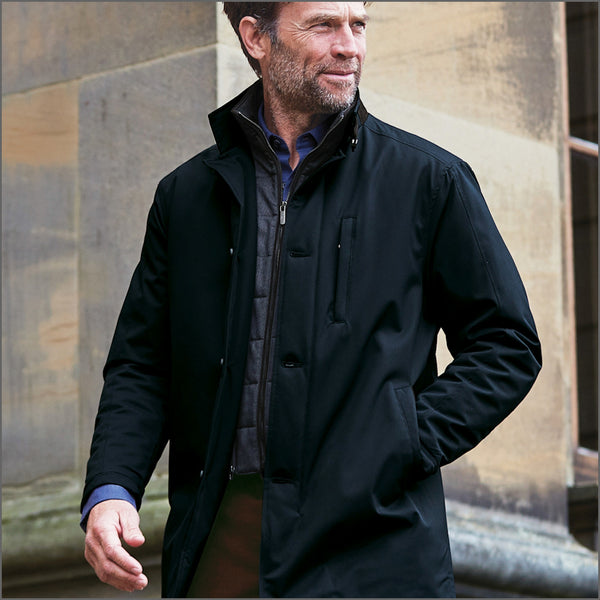 Brook Taverner Bradshaw Navy Shortie Raincoat^^