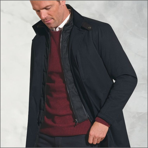 Brook Taverner Bradshaw Navy Shortie Raincoat^^