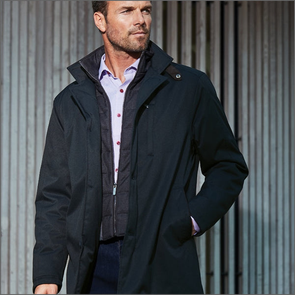 Brook Taverner Bradshaw Navy Shortie Raincoat^^