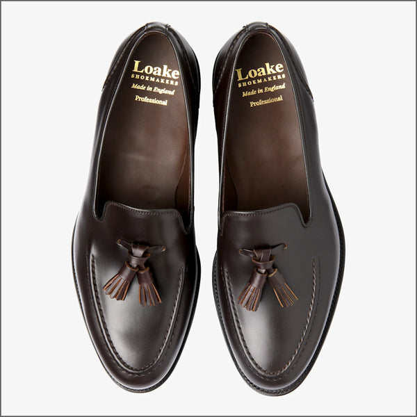 Loake Brunel Dark Brown Waxy Leather loafer~