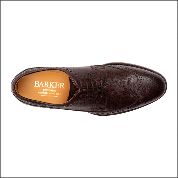 Barker Calvay Dark Brown Grain Wingtip Brogue Size 8.5 Only*