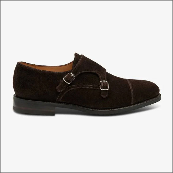 Loake Cannon Dark Brown Suede Buckle Monk Shoe Size 11 Onlyº