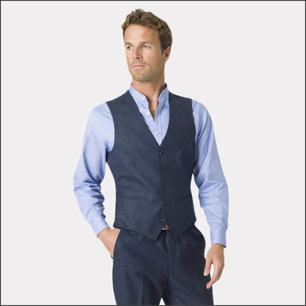 Brook Taverner Clifford Navy Donegal Wool Suit - Waistcoat Optional*