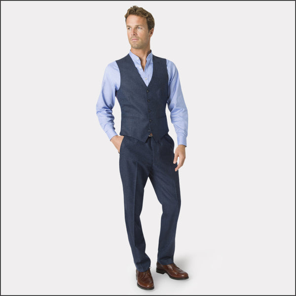 Brook Taverner Clifford Navy Donegal Wool Suit - Waistcoat Optional*