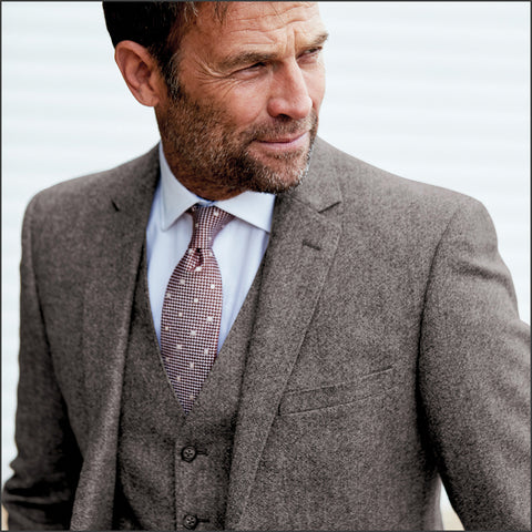 Brook Taverner Clifford Grey Donegal Wool Suit - Waistcoat Optional*