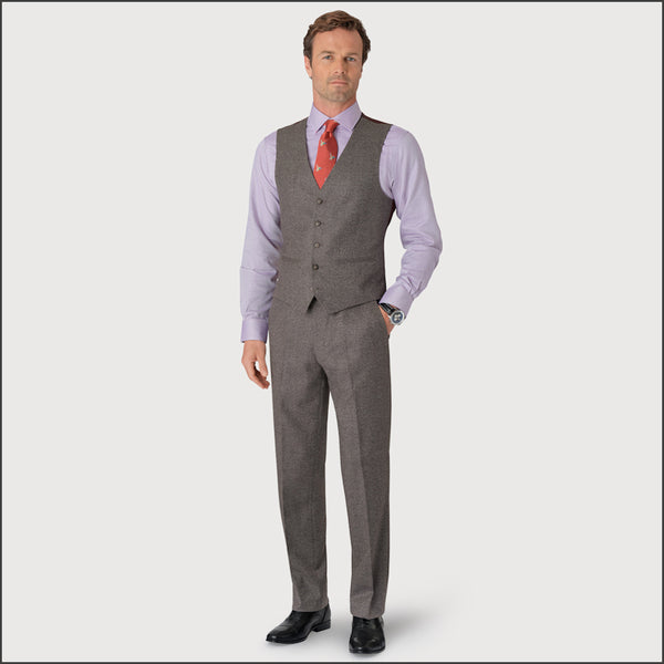 Brook Taverner Clifford Grey Donegal Wool Suit - Waistcoat Optional*