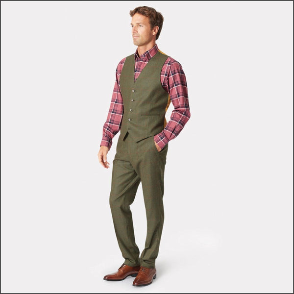 Brook Taverner Dalton Olive Check Wool 2Piece Suit*