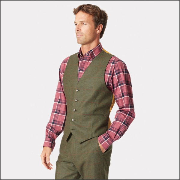 Brook Taverner Dalton Olive Check Wool 2Piece Suit*