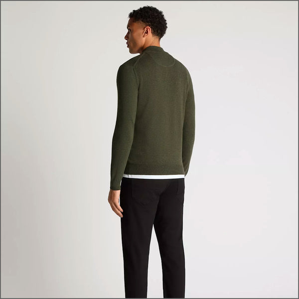 Remus Uomo Green Long Sleeve Half Zip Sweater~